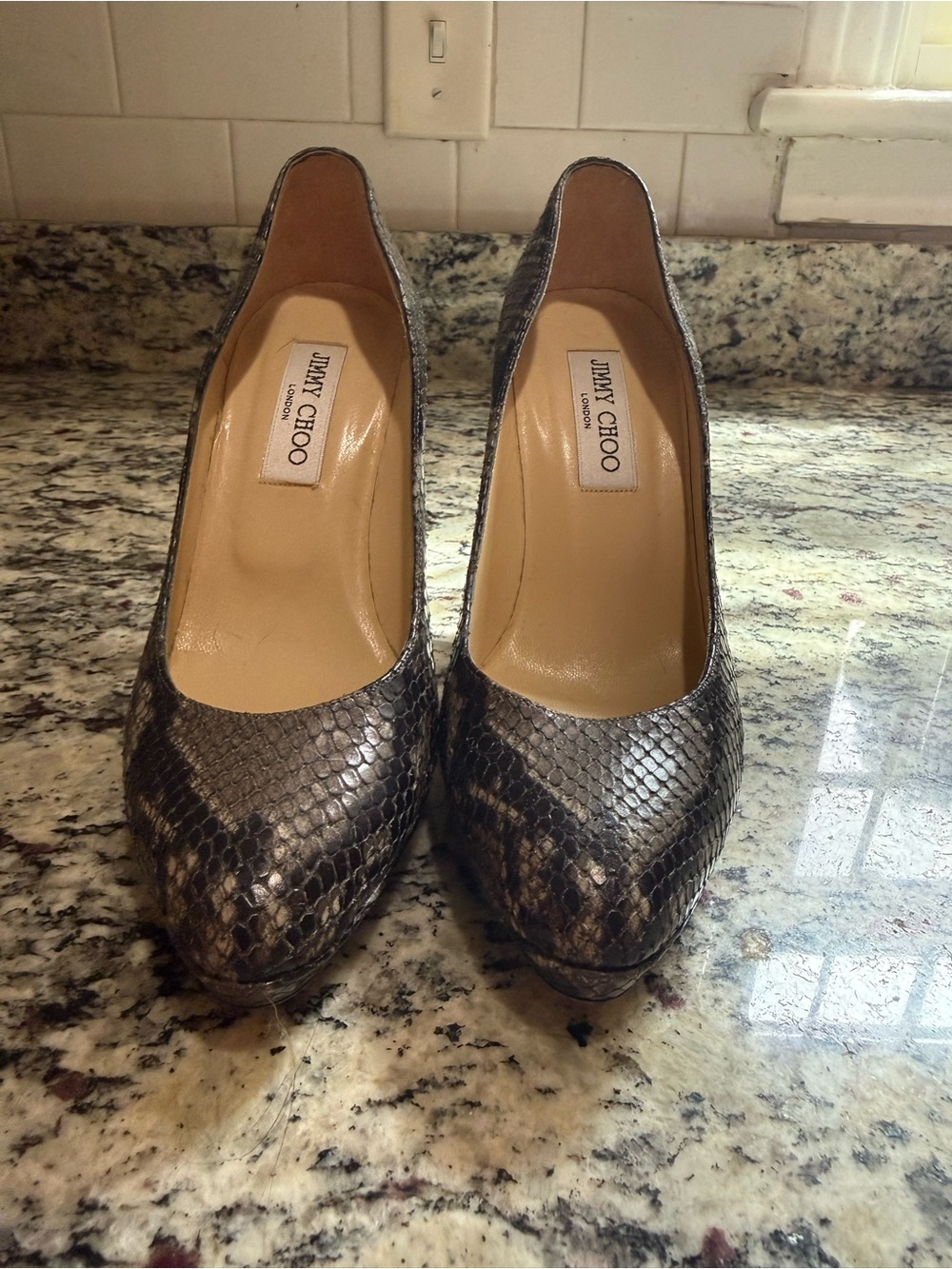 Jimmy Choo Python Pumps 37.5 - Picture 2 of 7